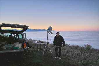 Another view of Ron's 10 GHz station, above the fog.